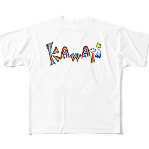 KAWII 可愛い レインボー All-Over Print T-Shirt
