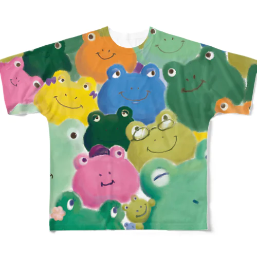 かえるの家族 All-Over Print T-Shirt