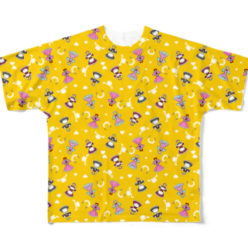 メイド服のフルグラTシャツ-イエロー All-Over Print T-Shirt