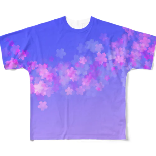 夜桜Tシャツ フルグラフィックTシャツ