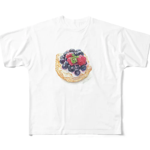 カスタードベリーパイ All-Over Print T-Shirt