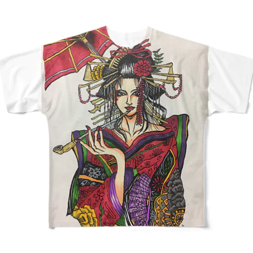 花魁シリーズ第一段 フルグラフィックTシャツ