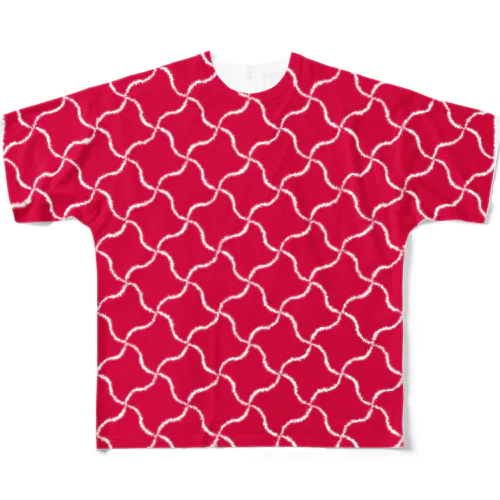 きまぐれWa風「千鳥卍」_紅（ベニ） All-Over Print T-Shirt