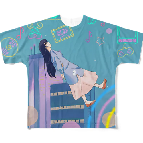 momo_emi2021 秋 All-Over Print T-Shirt
