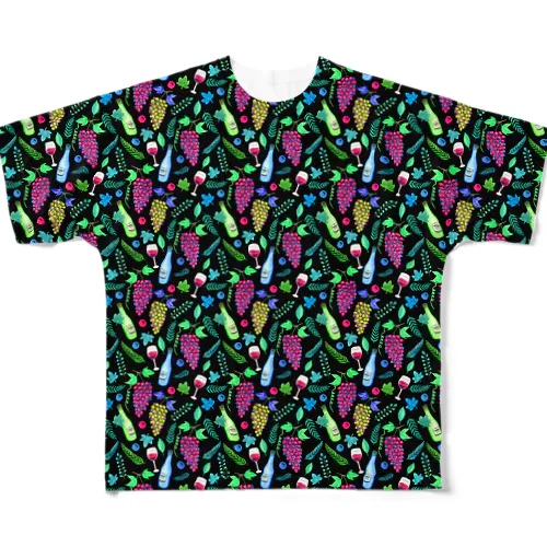 葡萄とワイン All-Over Print T-Shirt