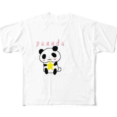 パンダ フルグラフィックTシャツ