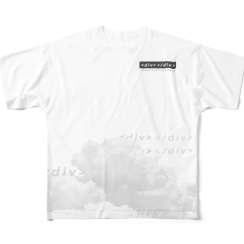 <sky div> L,XLサイズ フルグラフィックTシャツ