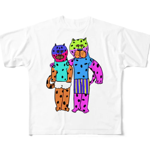 ジャガーカップル フルグラフィックTシャツ