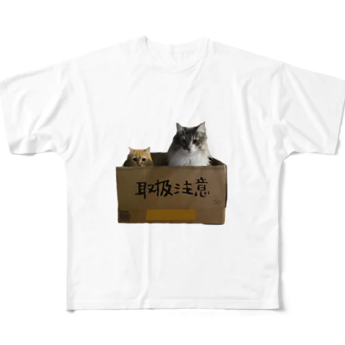 取扱注意猫 フルグラフィックTシャツ