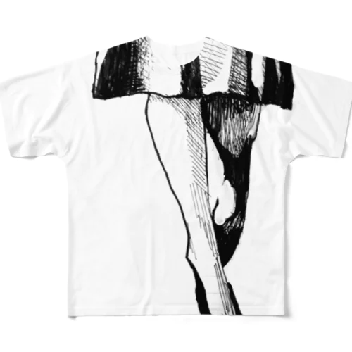 足の形にイカれてる All-Over Print T-Shirt