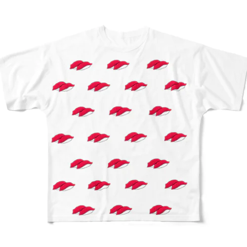 マグロの握りで頭がいっぱいの日に All-Over Print T-Shirt