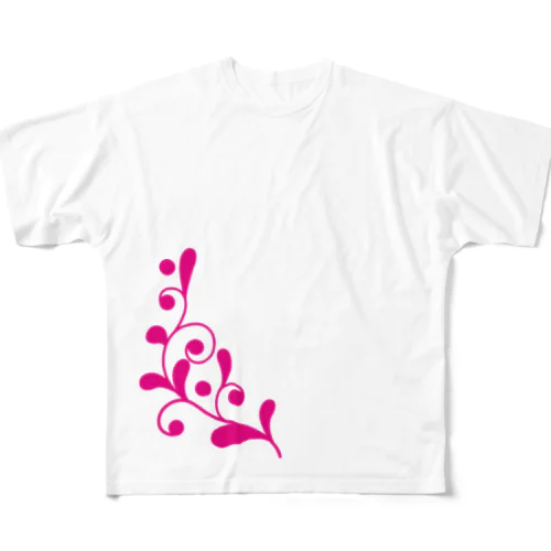 ピンクうねうね模様 All-Over Print T-Shirt