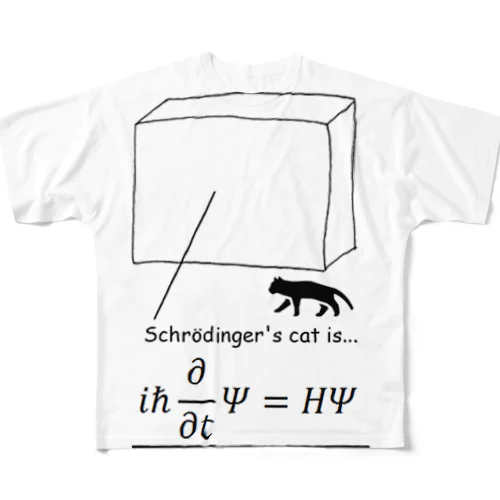 シュレディンガーの猫 フルグラフィックTシャツ