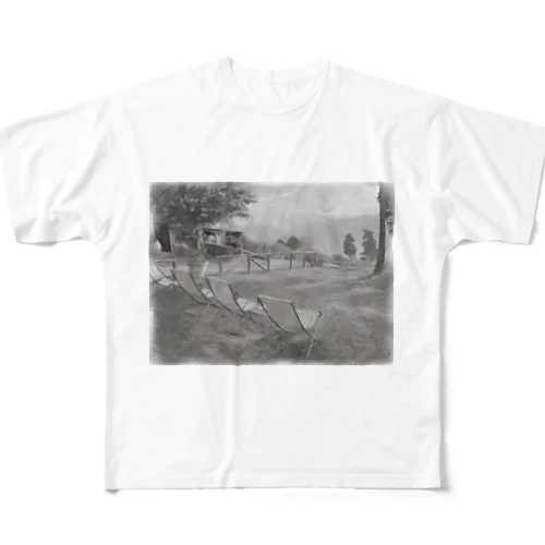 トスカーナの丘 フルグラフィックTシャツ