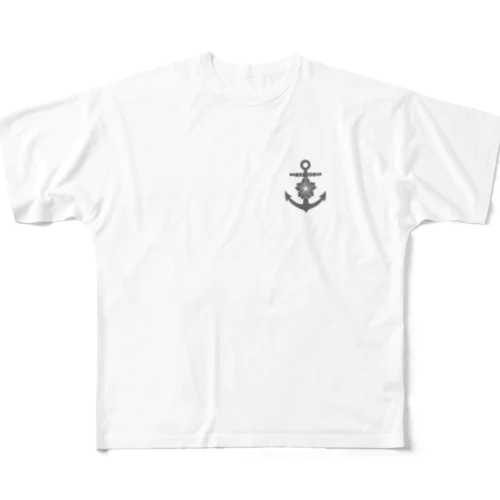 大日本帝国海軍軍記章（ワンポイント　グレー） フルグラフィックTシャツ