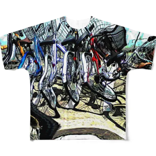自転車ドミノ All-Over Print T-Shirt