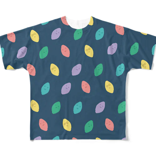 カラフルおいも集団 All-Over Print T-Shirt