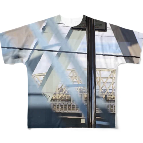 鉄橋 フルグラフィックTシャツ