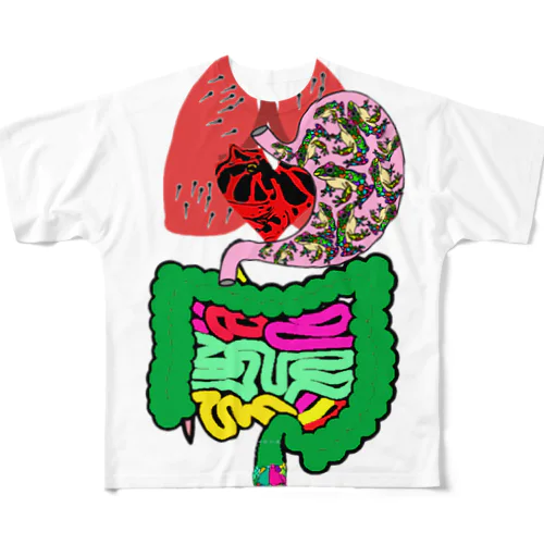 人体皆カエル All-Over Print T-Shirt