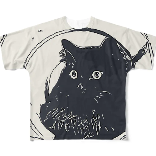 黒猫のジジくん　シリーズ1 フルグラフィックTシャツ