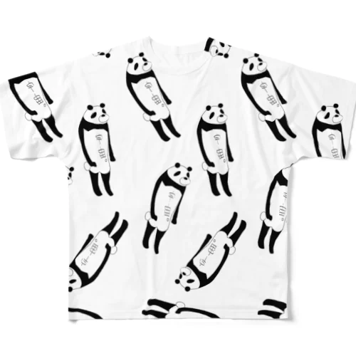 宇宙パンダ（いっぱい） フルグラフィックTシャツ