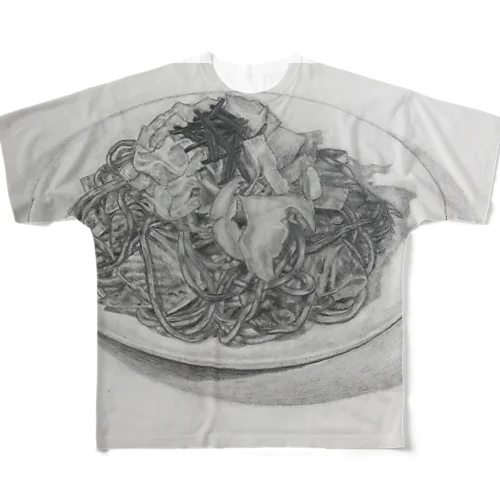 Pencil drawing of yakisoba food sample All-Over Print T-Shirt