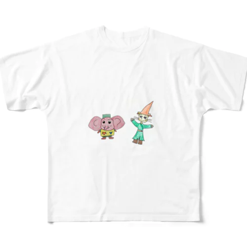 キャット&エレファント フルグラフィックTシャツ