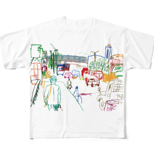 大村タイシ街の手帖特別号記念イラスト フルグラフィックTシャツ
