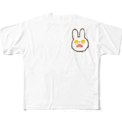 目玉焼きうさぎ フルグラフィックTシャツ