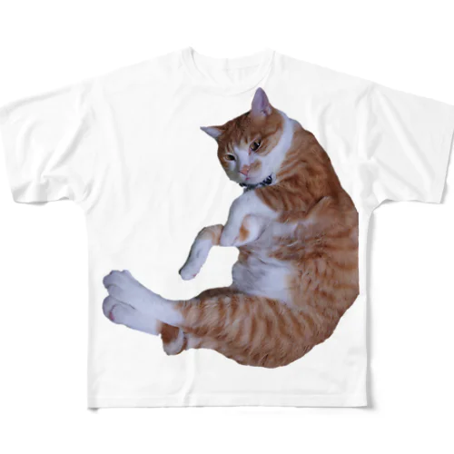 三日月猫 フルグラフィックTシャツ