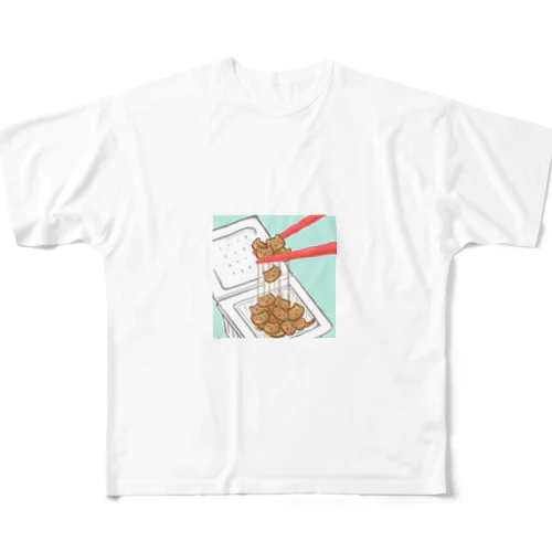 ねこねこ納豆 All-Over Print T-Shirt