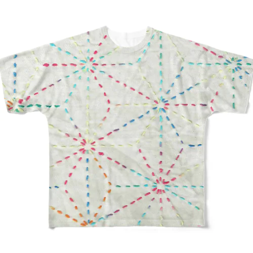 麻の葉刺し子 All-Over Print T-Shirt