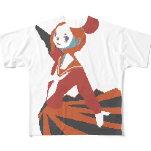 踊るお団子頭の女の子 All-Over Print T-Shirt