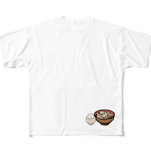 pork miso soup and white rice フルグラフィックTシャツ