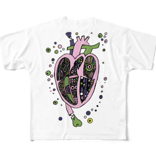 fancy heart beating2 All-Over Print T-Shirt