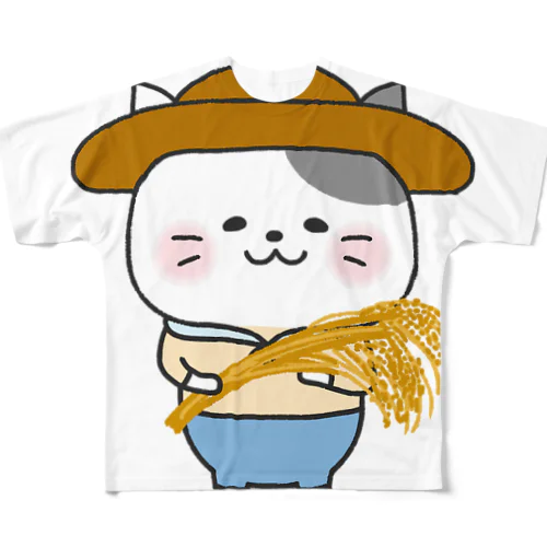 農業猫さん フルグラフィックTシャツ