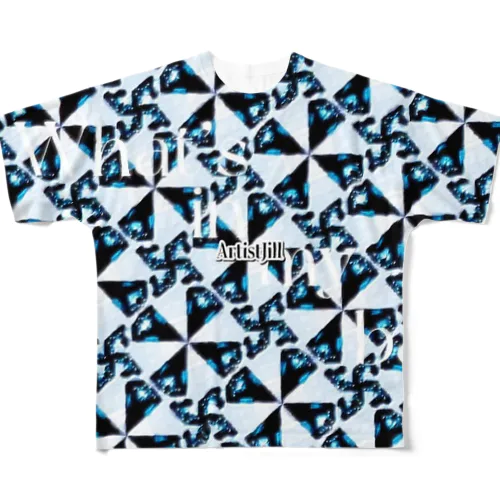 青いジュエリー模様 All-Over Print T-Shirt