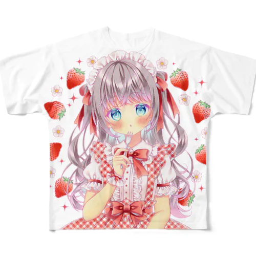 いちご フルグラフィックTシャツ