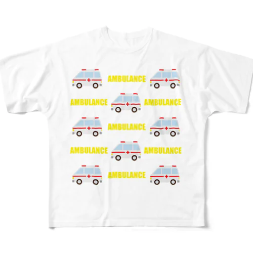 救急車 フルグラフィックTシャツ