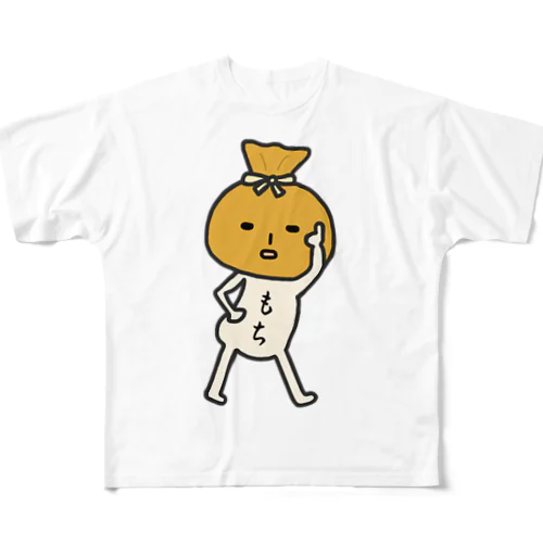 餅巾着くん フルグラフィックTシャツ