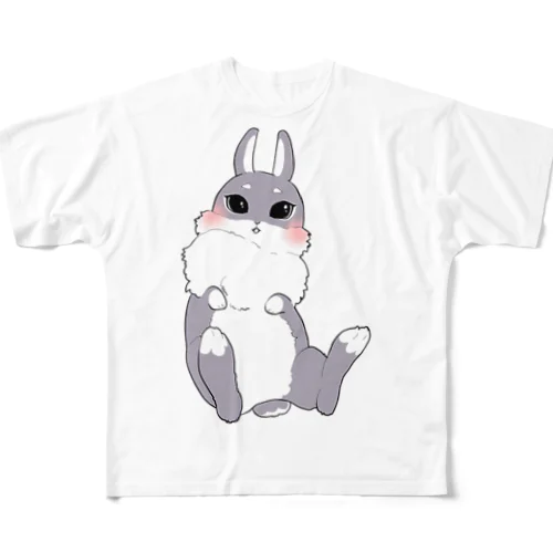 グレーうさぎ All-Over Print T-Shirt