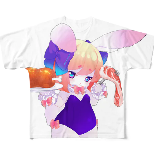 肉食うさぎちゃん フルグラフィックTシャツ