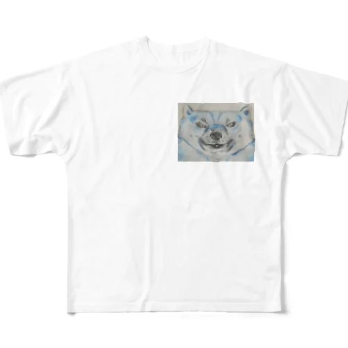 青狸のような犬 All-Over Print T-Shirt