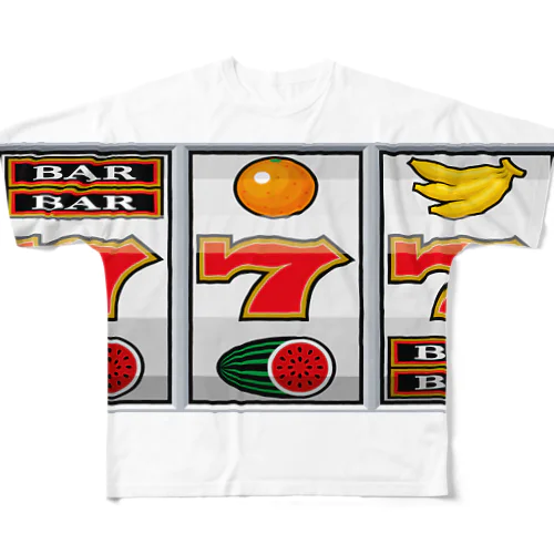 ラッキーなジャックポット　777 All-Over Print T-Shirt