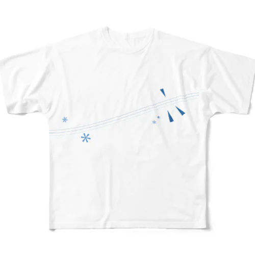 シンプル三味線デザイン All-Over Print T-Shirt