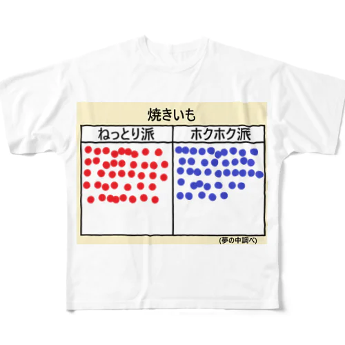 焼きいもアンケート フルグラフィックTシャツ