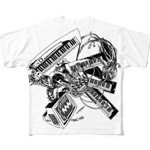 【ROCKOLOID SAULUS】 type-Synthesizer All-Over Print T-Shirt