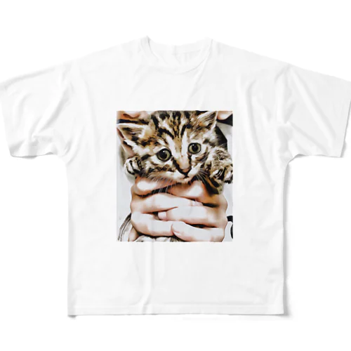 猫ちゃん フルグラフィックTシャツ