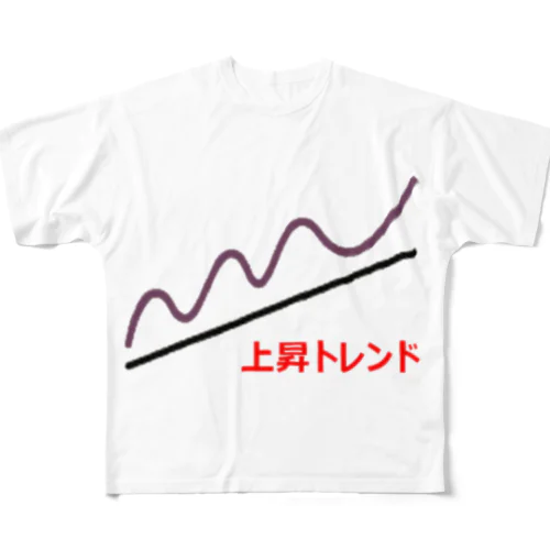 ローソク足(上昇) All-Over Print T-Shirt