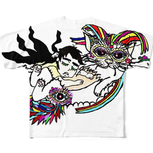 ネンネコ充電 All-Over Print T-Shirt